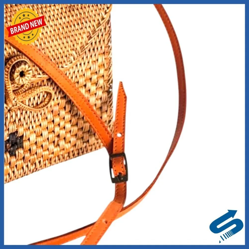 Handmade Rattan Woven Purse Boho Straw Bag Crossbody Tote Summer Essential